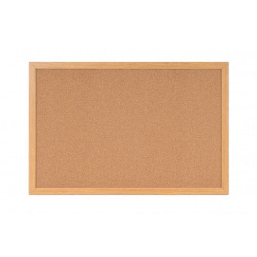 Bi-Office Earth-it Cork Notice Board 900mm x 600mm Oak-Frame