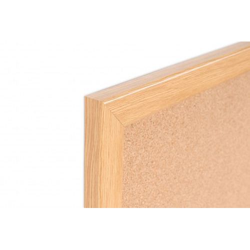 Bi-Office Earth-it Cork Notice Board 900mm x 600mm Oak-Frame