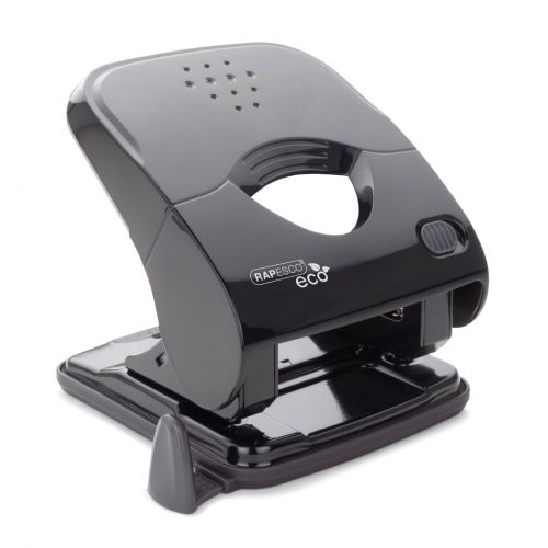 Rapesco Eco 40 Sheets Less Effort 2 Hole Punch Black