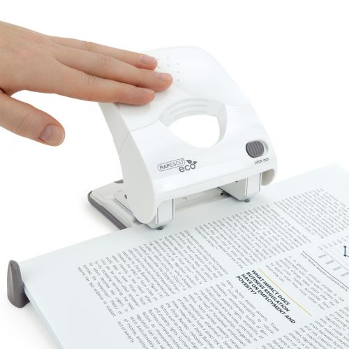 Rapesco Eco 40 Sheets Less Effort 2 Hole Punch White