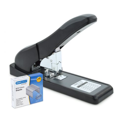 Rapesco ECO HD-140 Heavy Duty Stapler Black 140 Sheet with Staples