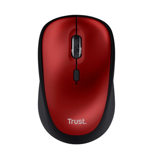 Trust Yvi Plus 1600 DPI Optical RF Wireless Optical Red Eco Mouse Made from 83% Recycled Plastic