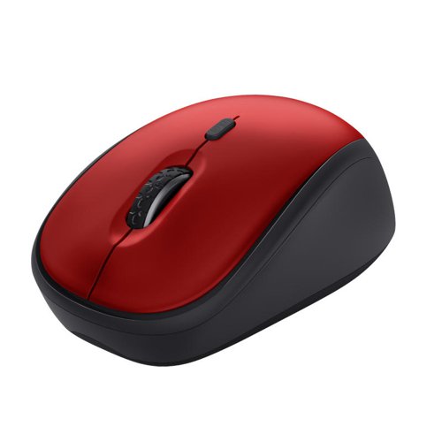 Trust Yvi Plus 1600 DPI Optical RF Wireless Optical Red Eco Mouse Made from 83% Recycled Plastic