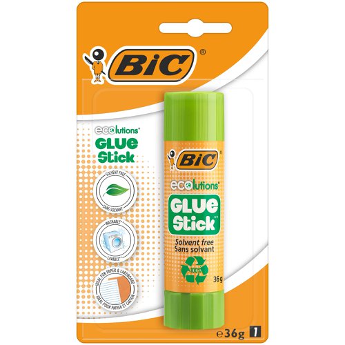 Bic Ecolutions Glue Stick Washable and Solvent Free 36g Each