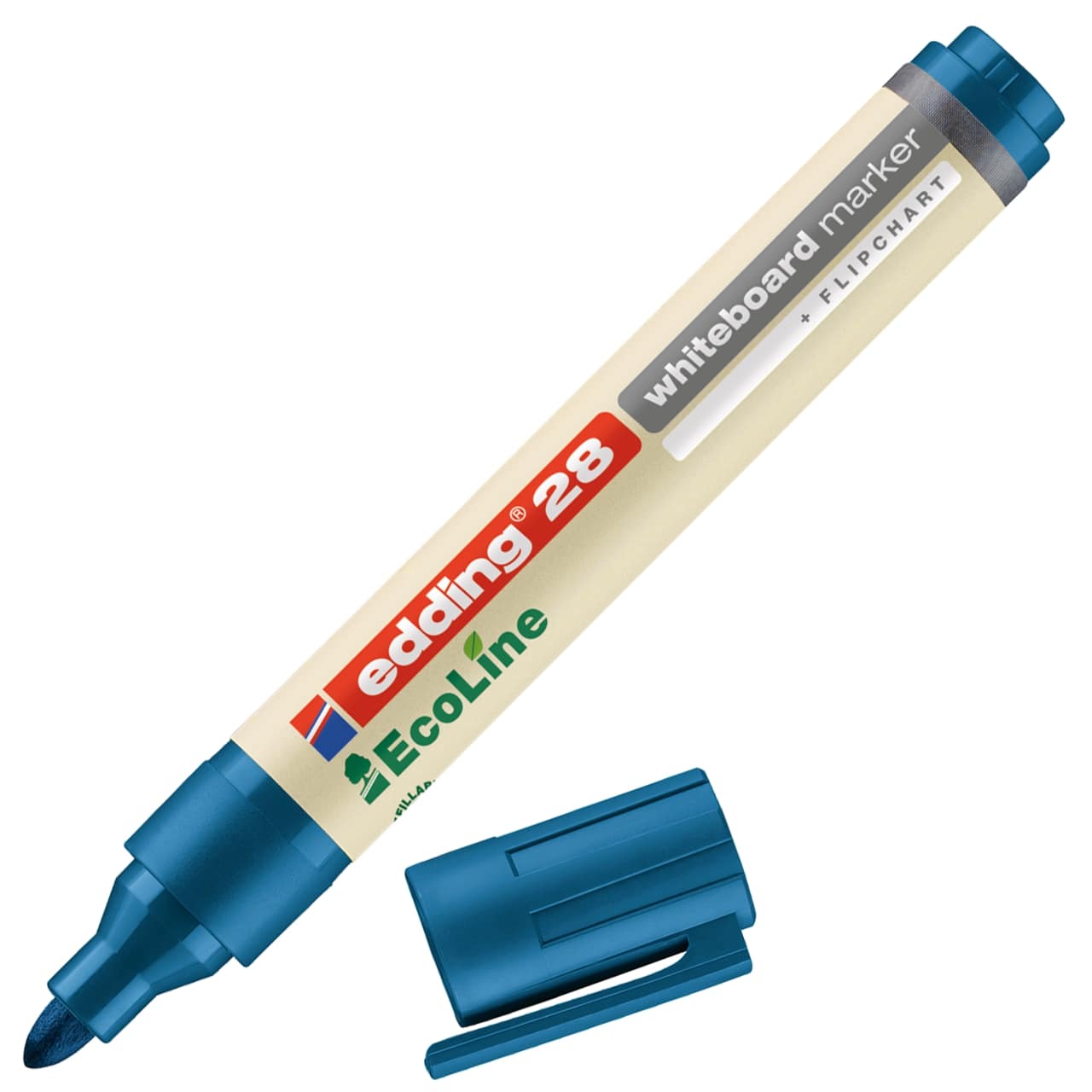 Edding 28 EcoLine Whiteboard Marker Bullet Tip Blue 90% Recycled Pack of 10