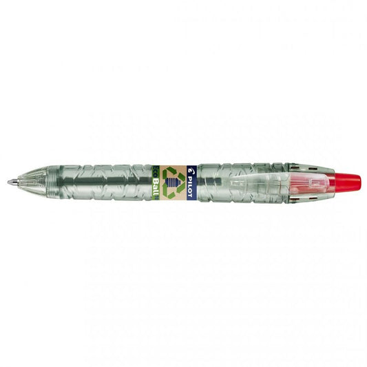 Pilot Begreen B2P Ecoball Recycled Ballpoint Medium Tip Pen Red Pack of 10