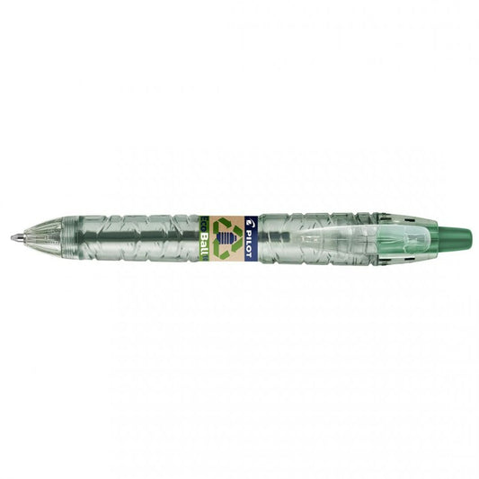 Pilot Begreen B2P Ecoball Recycled Ballpoint Medium Tip Pen Green Pack of 10