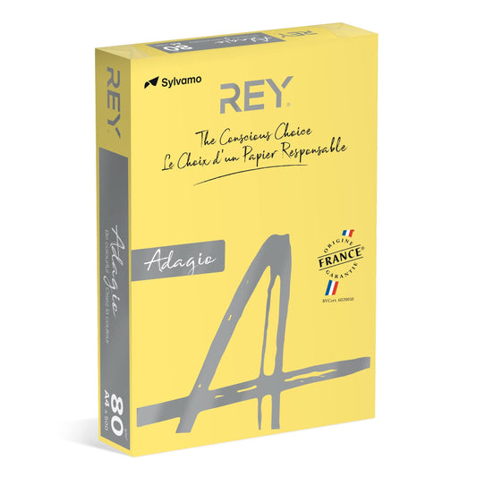 REY Adagio A4 Paper 80gsm Citrus Ream of 500 Sheets