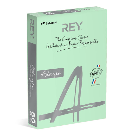 REY Adagio A4 Paper 80gsm Green Ream of 500 Sheets