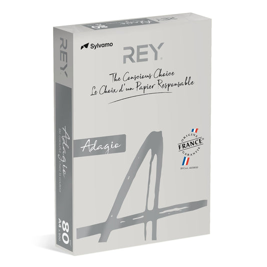 REY Adagio A4 Paper 80gsm Grey Ream of 500 Sheets