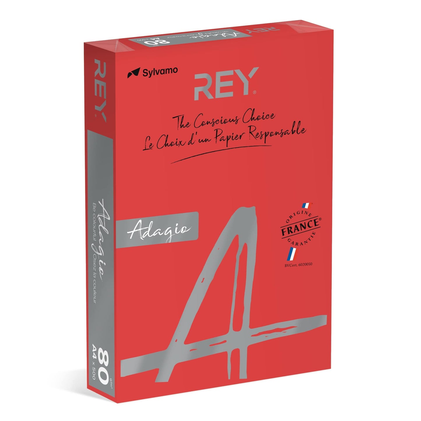 REY Adagio A4 Paper 80gsm Red Ream of 500 Sheets