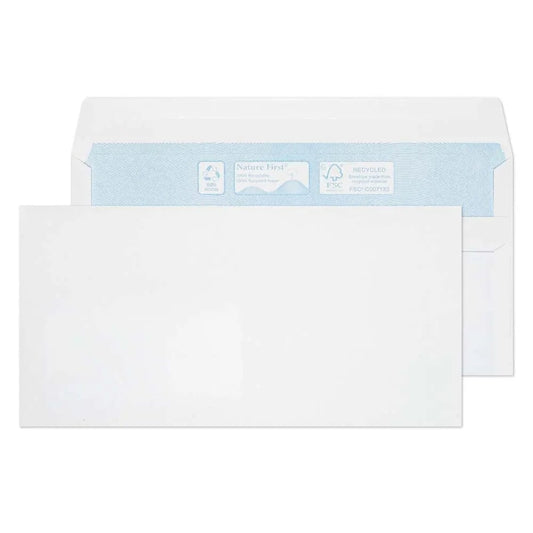 Blake Envelopes Nature First DL Plain 90gsm Self Seal Envelope White Pack of 1000